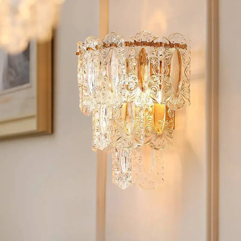 Gold glass wall light for interiors and restaurants - vue 3 sur 7