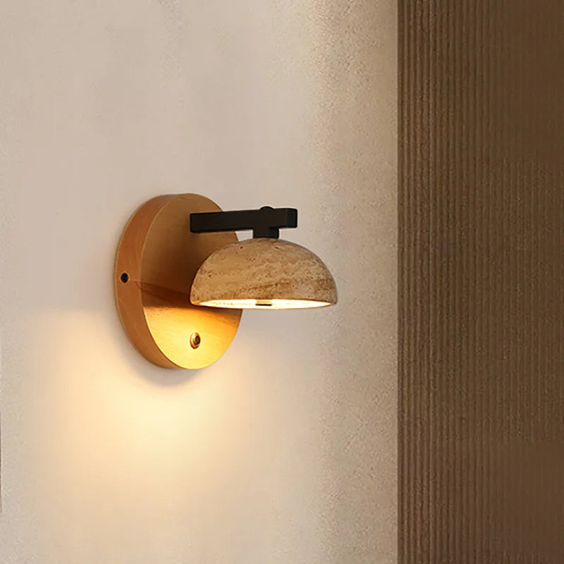 Modern vintage Nordic style natural stone LED wall light