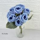 Bouquet of 10 decorative artificial silk roses for events