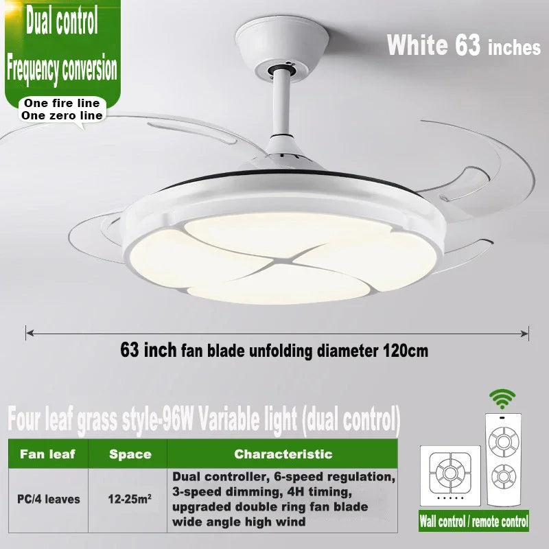 Modern silent ceiling light with integrated fan - vue 10 sur 12