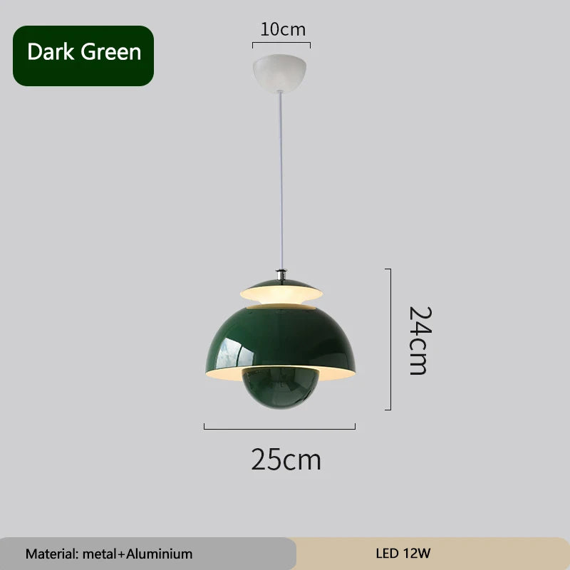Minimalist nordic semicircular multicolour decorative pendant light