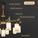 Minimalist Chinese copper chandelier with LED lights luxury décor