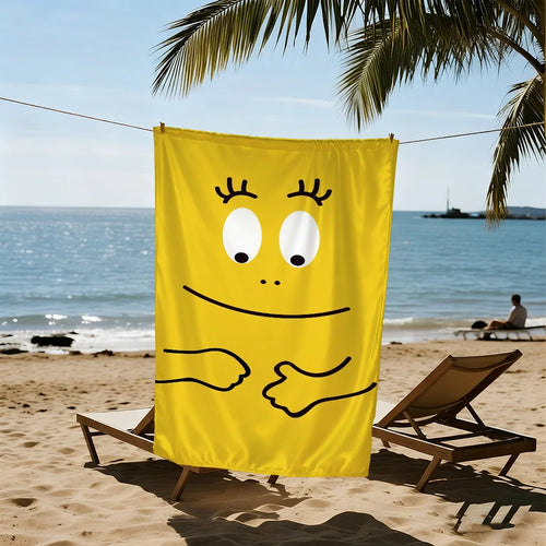 Barbapapa cartoon beach towel with playful design - vue 6 sur 7