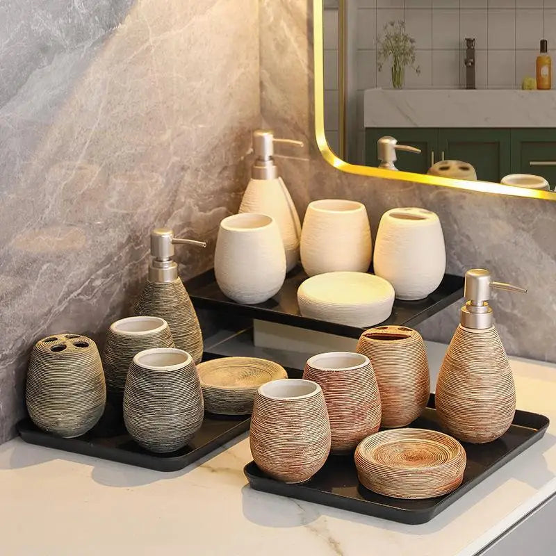 ceramic bathroom accessory set