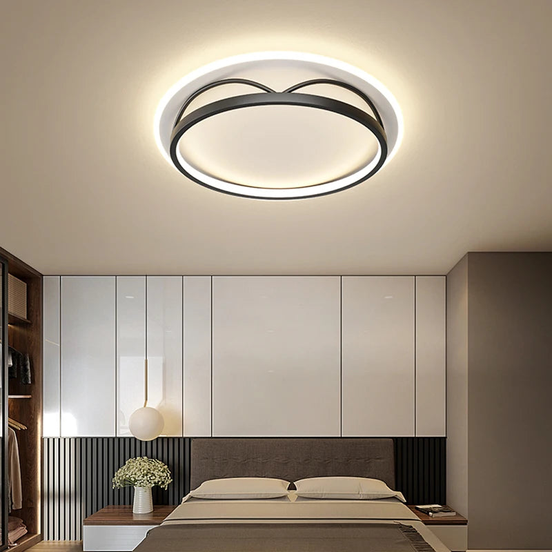 lampe de suspension led moderne carrée ronde industrielle - vue 3 sur 12