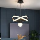 Modern minimalist designer chandelier with three elegant and lightweight heads
