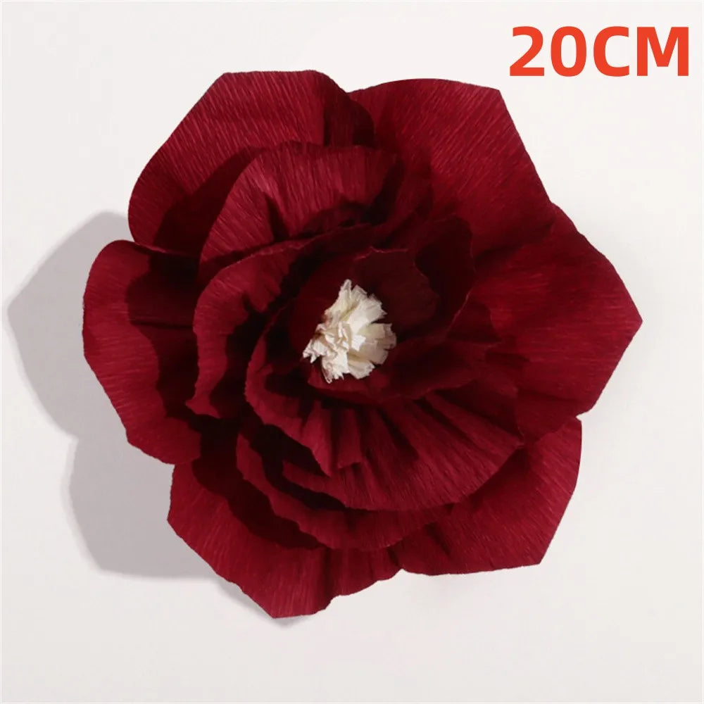 Red paper flower party decoration for festive events