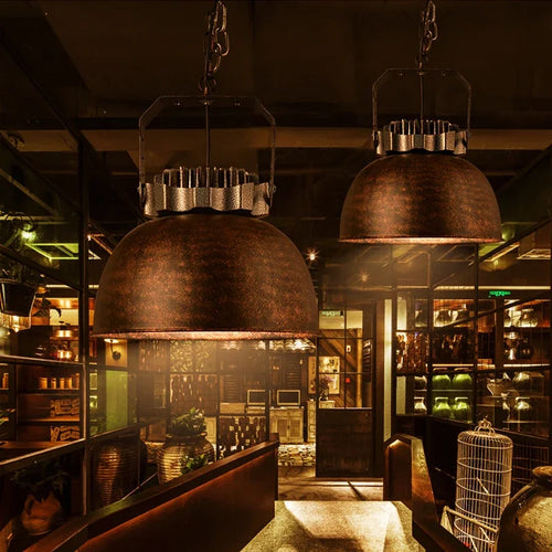 Industrial retro pendant light vintage with LED E27 bulb for bedroom dining kitchen bar - vue 5 sur 23