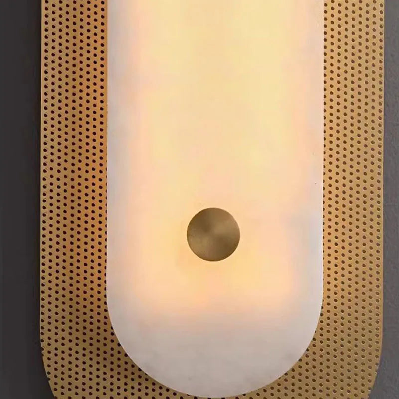 applique murale en marbre naturel ellipse art déco 3000k - vue 5 sur 8