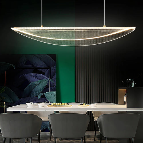 Modern designer iron and acrylic pendant light for a luxury atmosphere - vue 2 sur 8