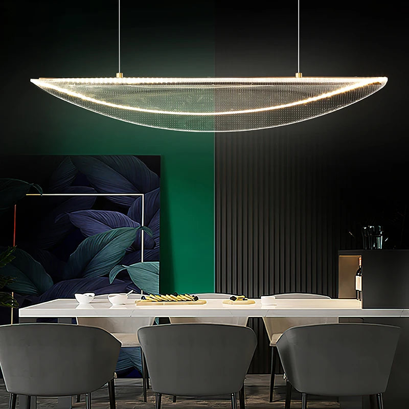 Modern designer iron and acrylic pendant light for a luxury atmosphere