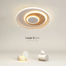 Modern round real wood ceiling light with decorative LEDs