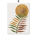 Terracotta monstera vase painting Nordic abstract wall decoration