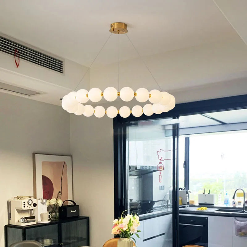 Adjustable nordic design brass LED pendant light