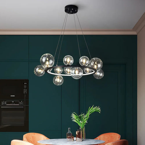 Black metal pendant light with adjustable cord for indoor lighting - vue 5 sur 25