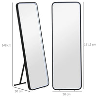 HOMCOM full body mirror with LED lights 151.5x50 cm memory function
