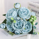 Artificial silk peony and hydrangea bouquet for wedding and home decoration