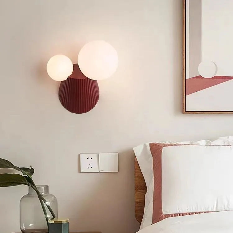 LED cactus wall light in resin and glass for study