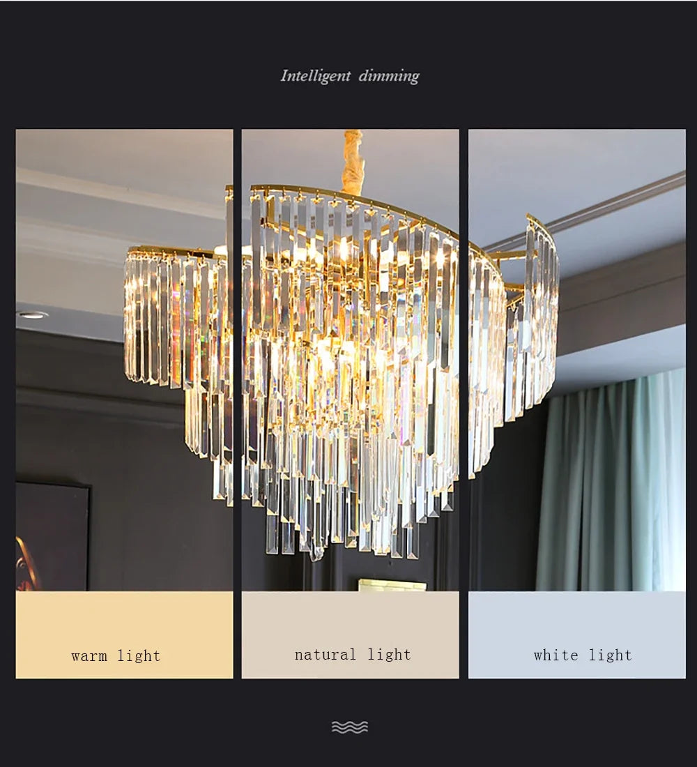 Dimmable crystal chandelier for an elegant atmosphere - vue 5 sur 11
