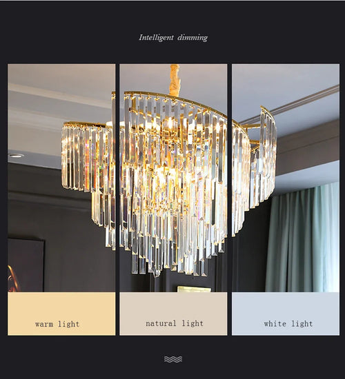 Dimmable crystal chandelier for an elegant atmosphere - vue 6 sur 11