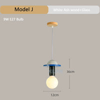 Modern wooden chandelier with LED for home