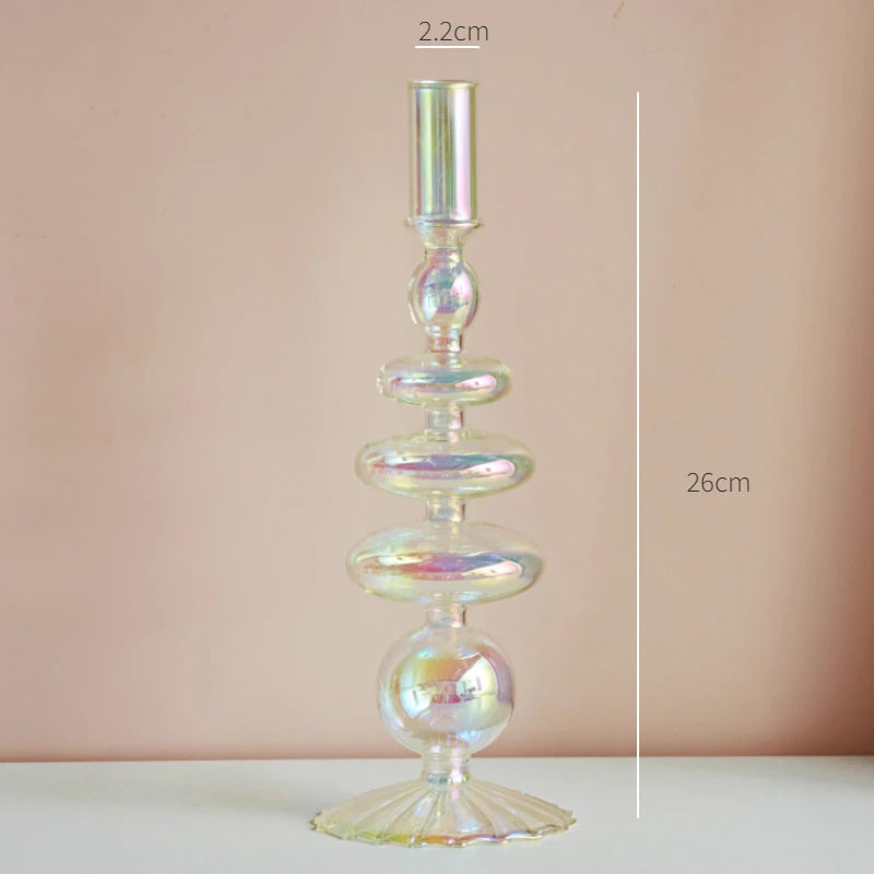 Nordic glass candle holder for weddings and flowers - vue 13 sur 22
