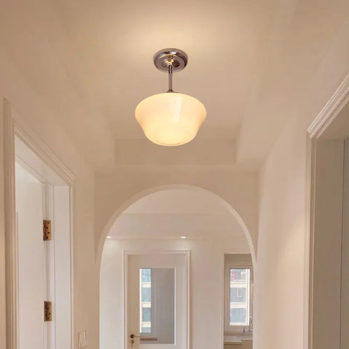Medieval Bauhaus glass ceiling lights for porch and balcony, simple bedroom and hallway chandeliers - vue 7 sur 8