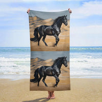 Lightweight cartoon print sand-free beach towel