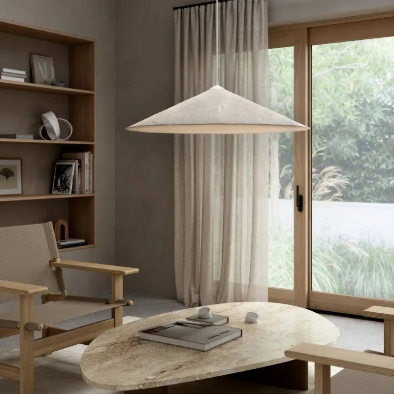 Modern silk pendant light for bars, restaurants and retro interiors - vue 3 sur 9