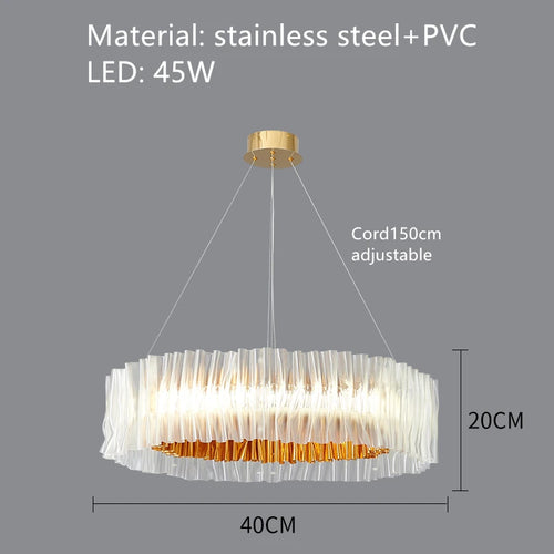 Designer pendant light in PVC and stainless steel for indoor spaces - vue 10 sur 13