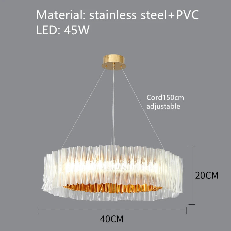 Designer pendant light in PVC and stainless steel for indoor spaces - vue 9 sur 13