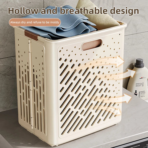 Foldable laundry basket with wheels large capacity multifunctional - vue 3 sur 14