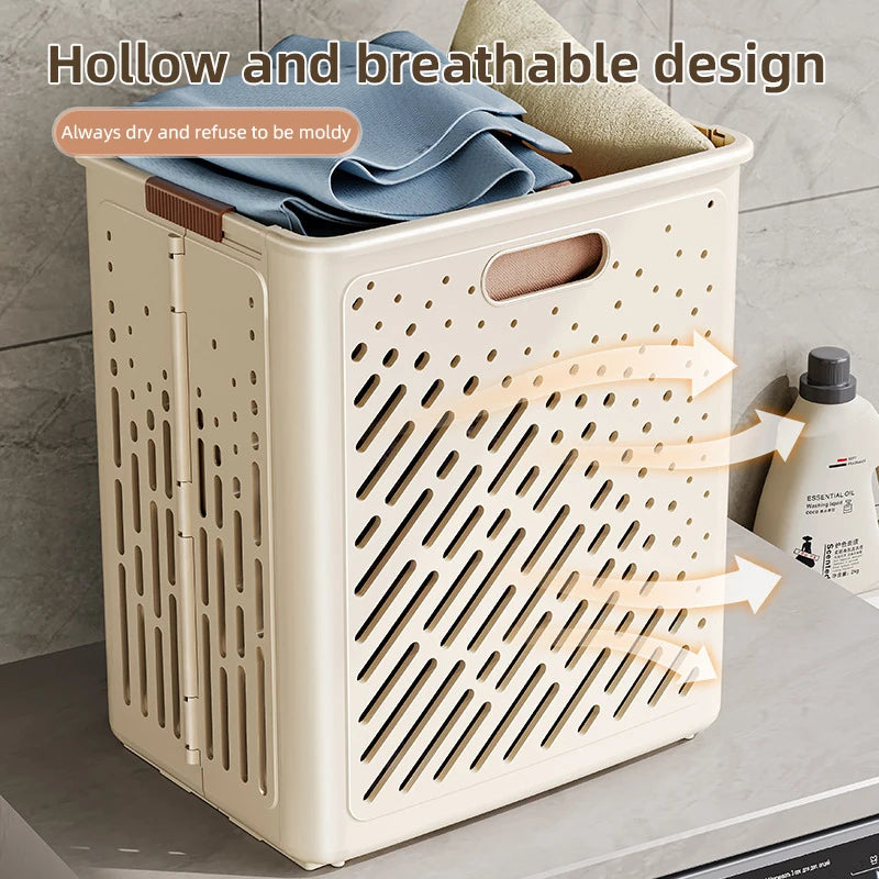 Foldable laundry basket with wheels large capacity multifunctional