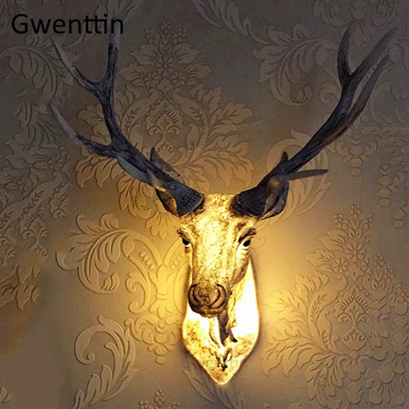 Modern deer antler wall light with decorative LED