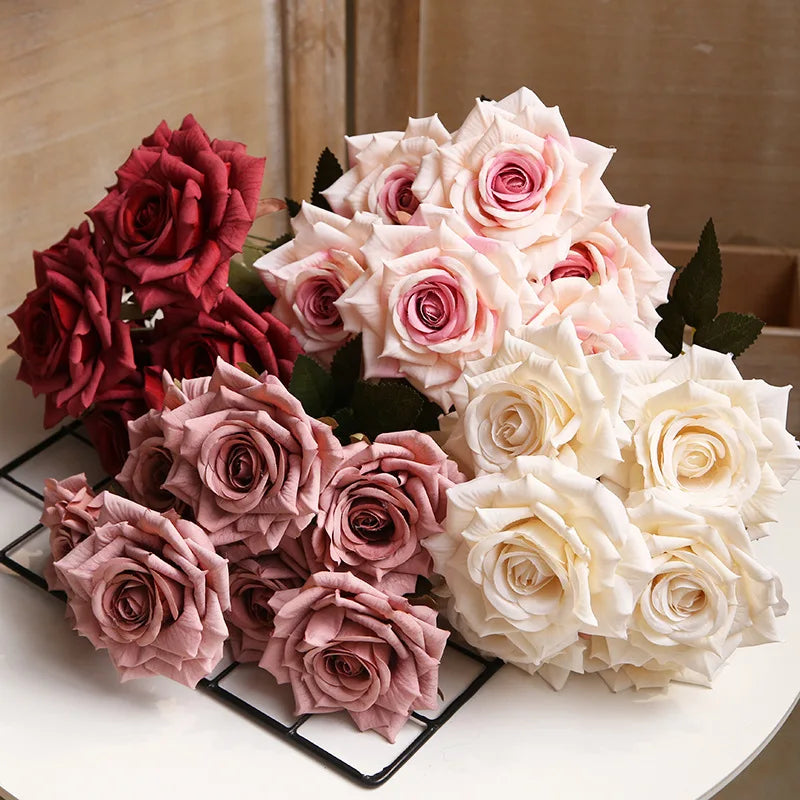 Artificial rose bouquet for indoor and outdoor decoration