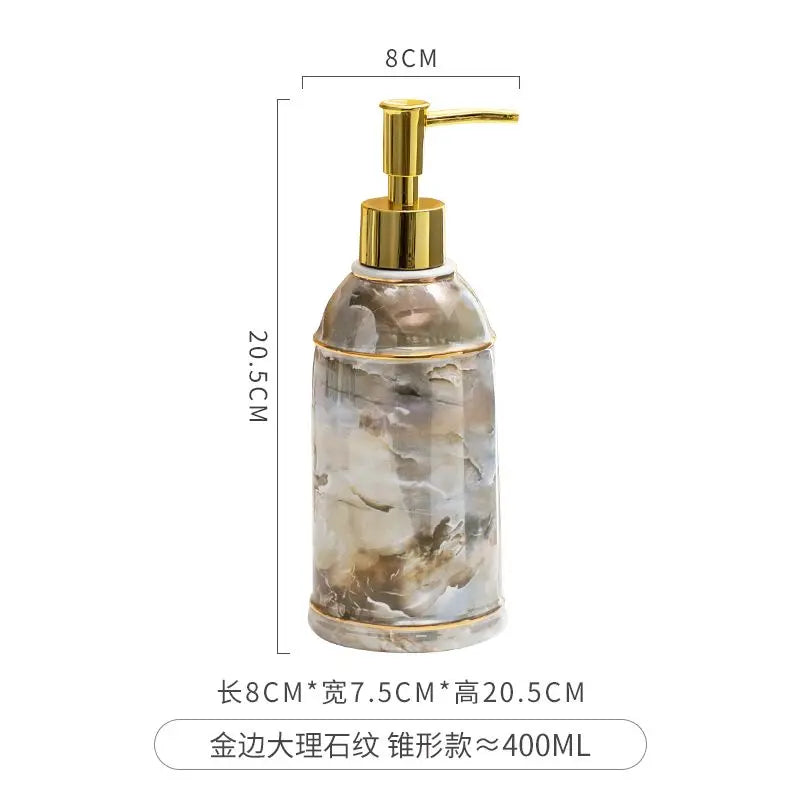 ceramic soap dispenser for shower gel and disinfectant - vue 27 sur 30