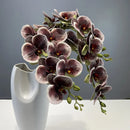 Decorative artificial butterfly orchid flowers in cotton and silicone