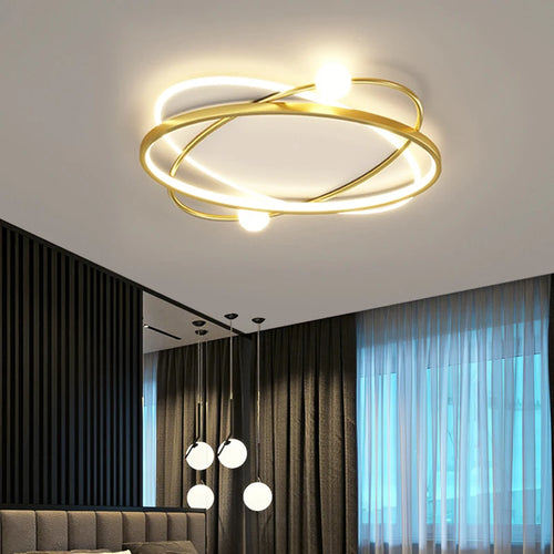 Modern LED ceiling light with remote control for interior decor - vue 4 sur 10
