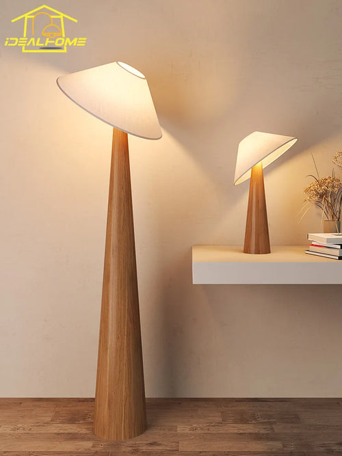 Japanese wabi-sabi zen art solid wood floor lamp