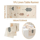 Ramadan table runner with lantern, moon and star motifs
