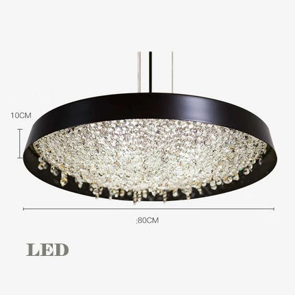 Modern black and white crystal chandelier for interior decor