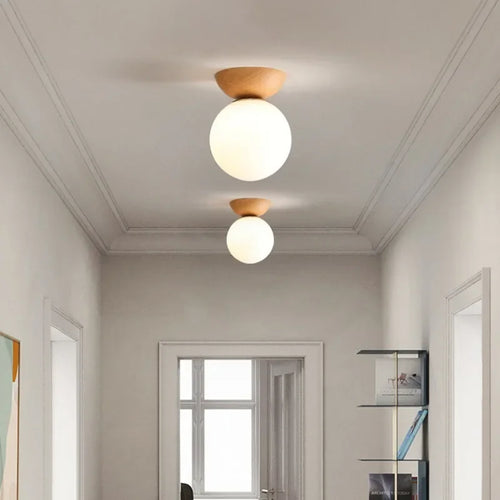 Japanese style LED ceiling light with nordic design, ideal decorative lighting - vue 6 sur 10