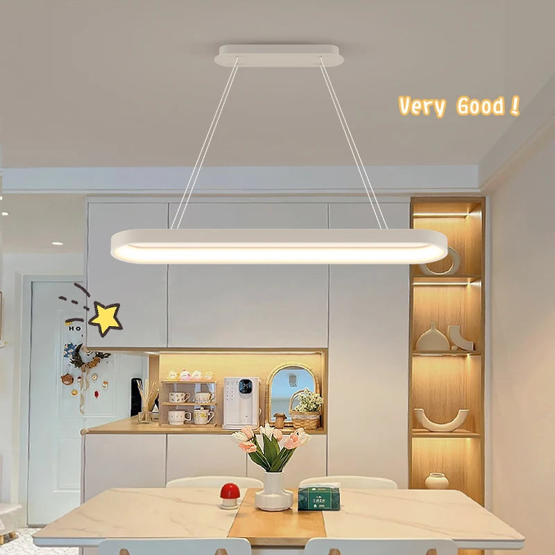 Modern LED pendant light for minimalist interior lighting - vue 3 sur 6