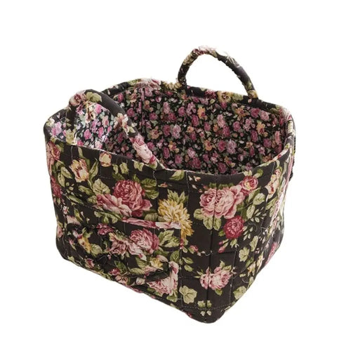 Pastoral style washable fabric storage basket stackable multi-use - vue 12 sur 16