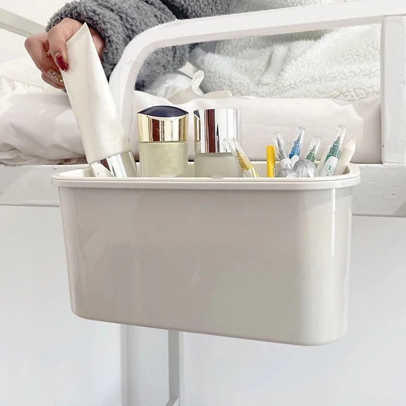 hanging storage basket with removable hook and convenient pocket