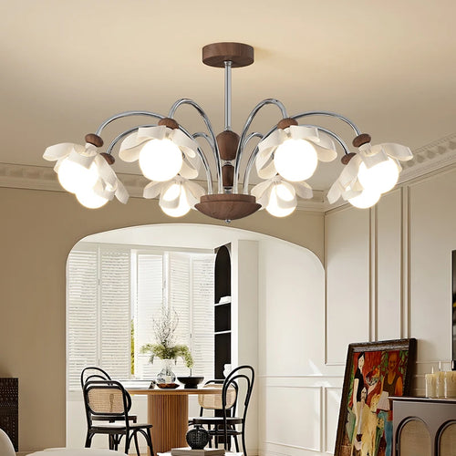 Medieval flower chandelier retro style for a cosy atmosphere - vue 3 sur 9