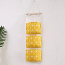 three-layer cotton and linen hanging storage bag