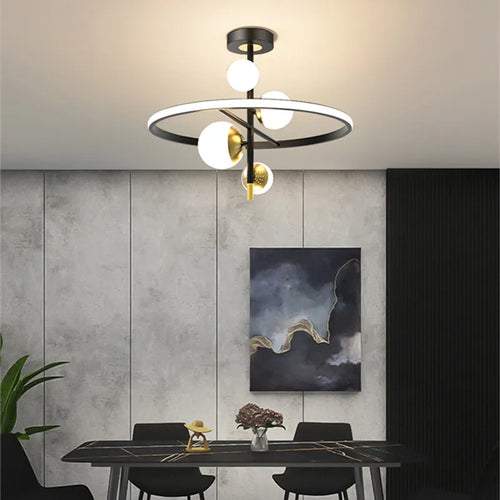 Modern LED ring ceiling light for indoor decor - vue 4 sur 7
