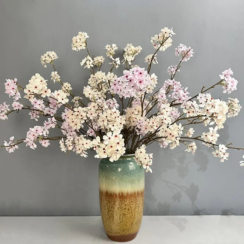 Long branch artificial flowers for elegant home decor