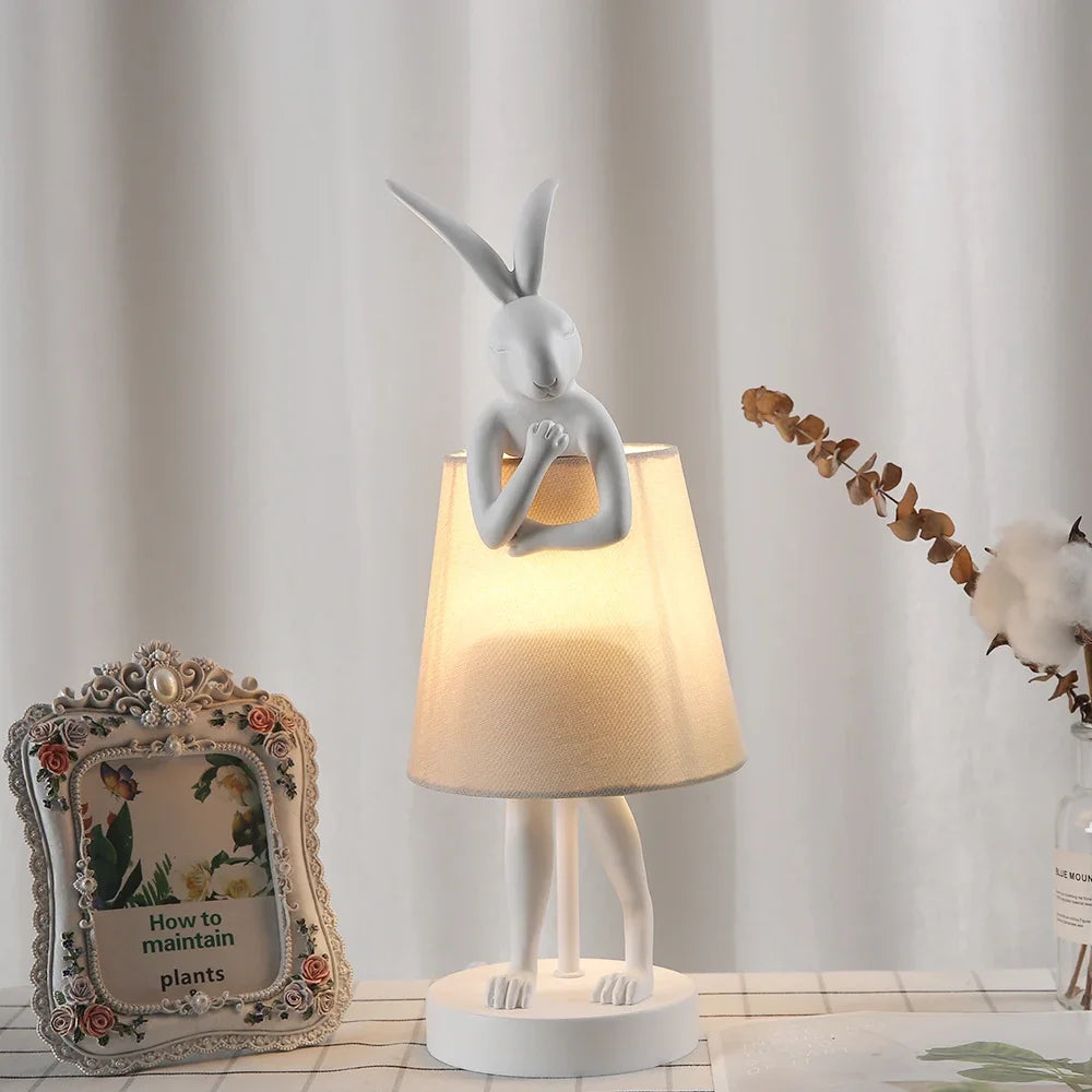Retro resin rabbit desk lamp for interior decor - vue 10 sur 12